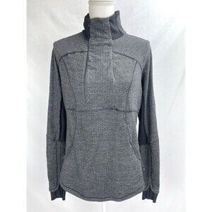 Lululemon Women Size 10 Gray Base Runner Pullover 1/2 Zip Top Long Sleeves Thumb